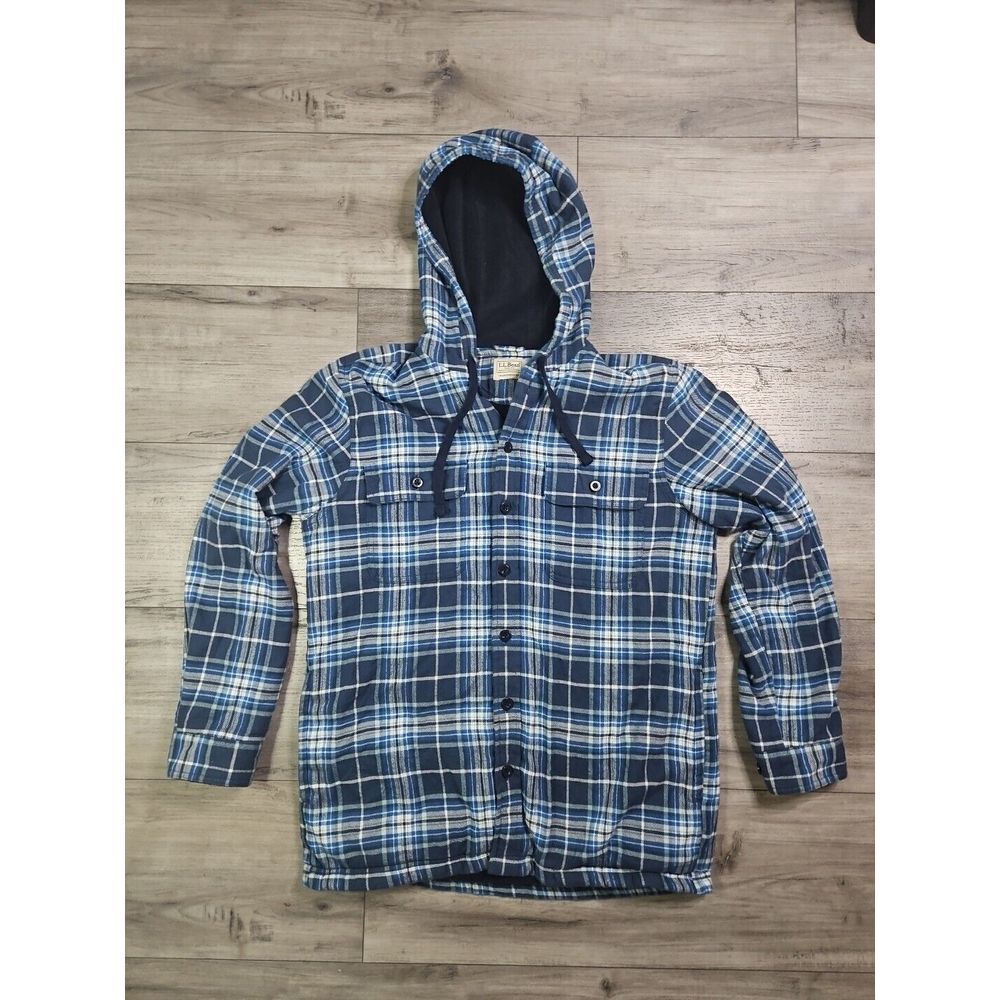 L.L. Bean Blue Plaid Shirt Jacket